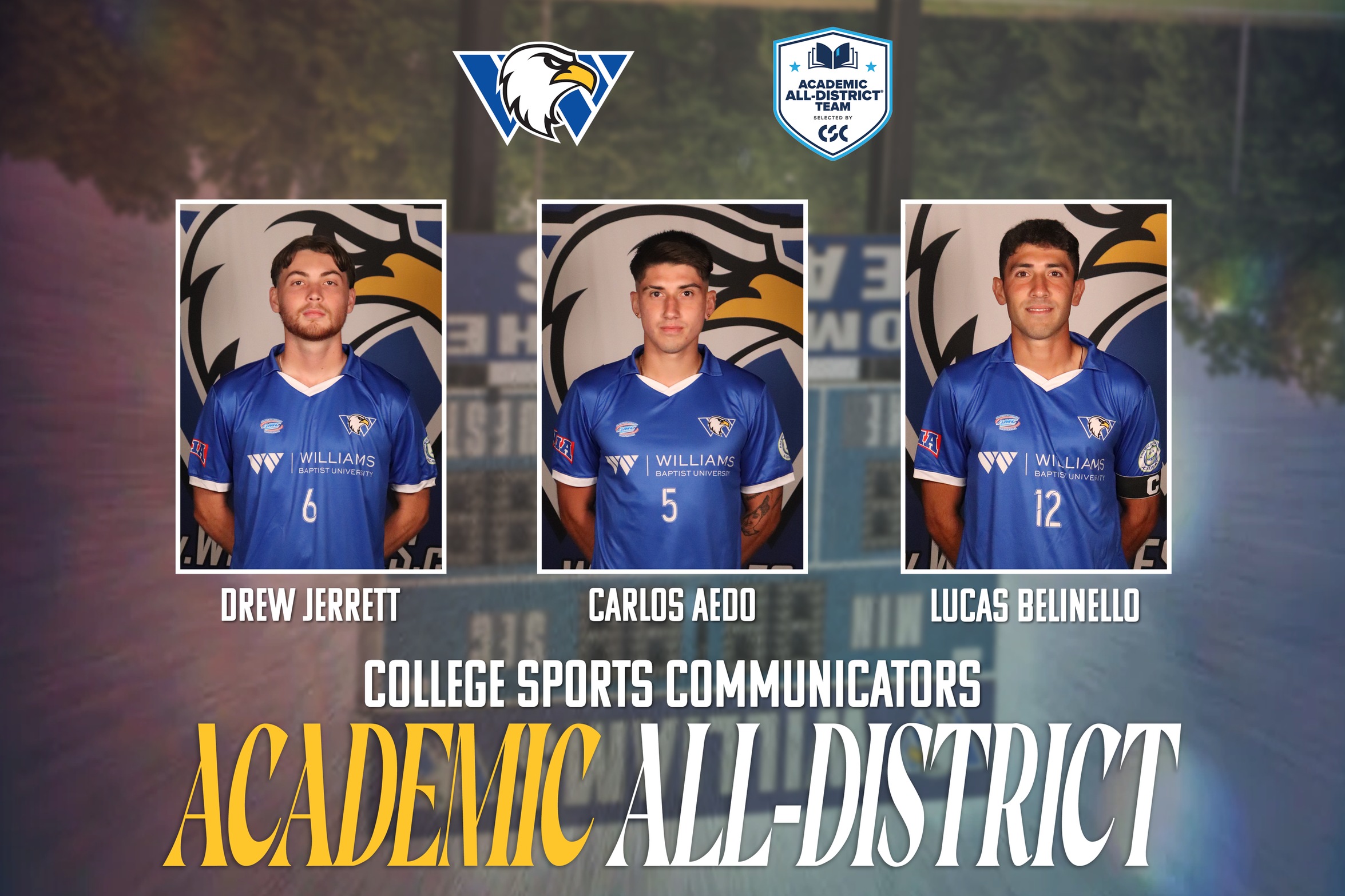 WBU Men&rsquo;s Soccer Places Three on CSC Academic All-District Team